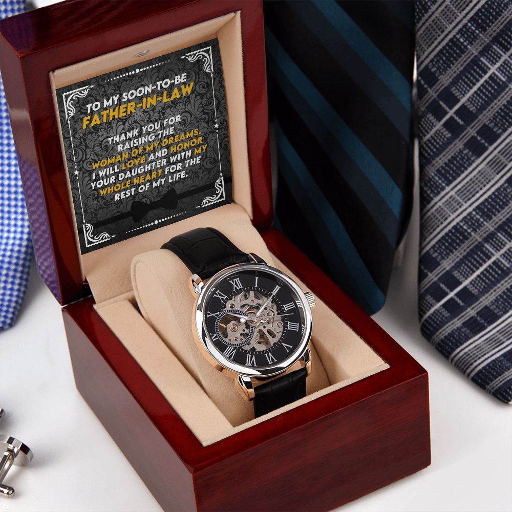To My Father-in-law, Love and Honor | Men's Openwork Watch