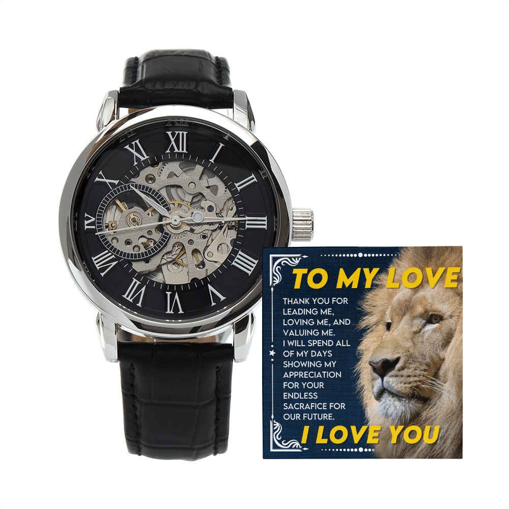 To My Love, I Love You | Men's Openwork Watch