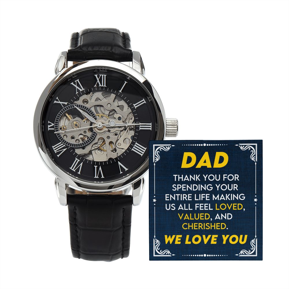 Dad, We Love You | Men's Openwork Watch