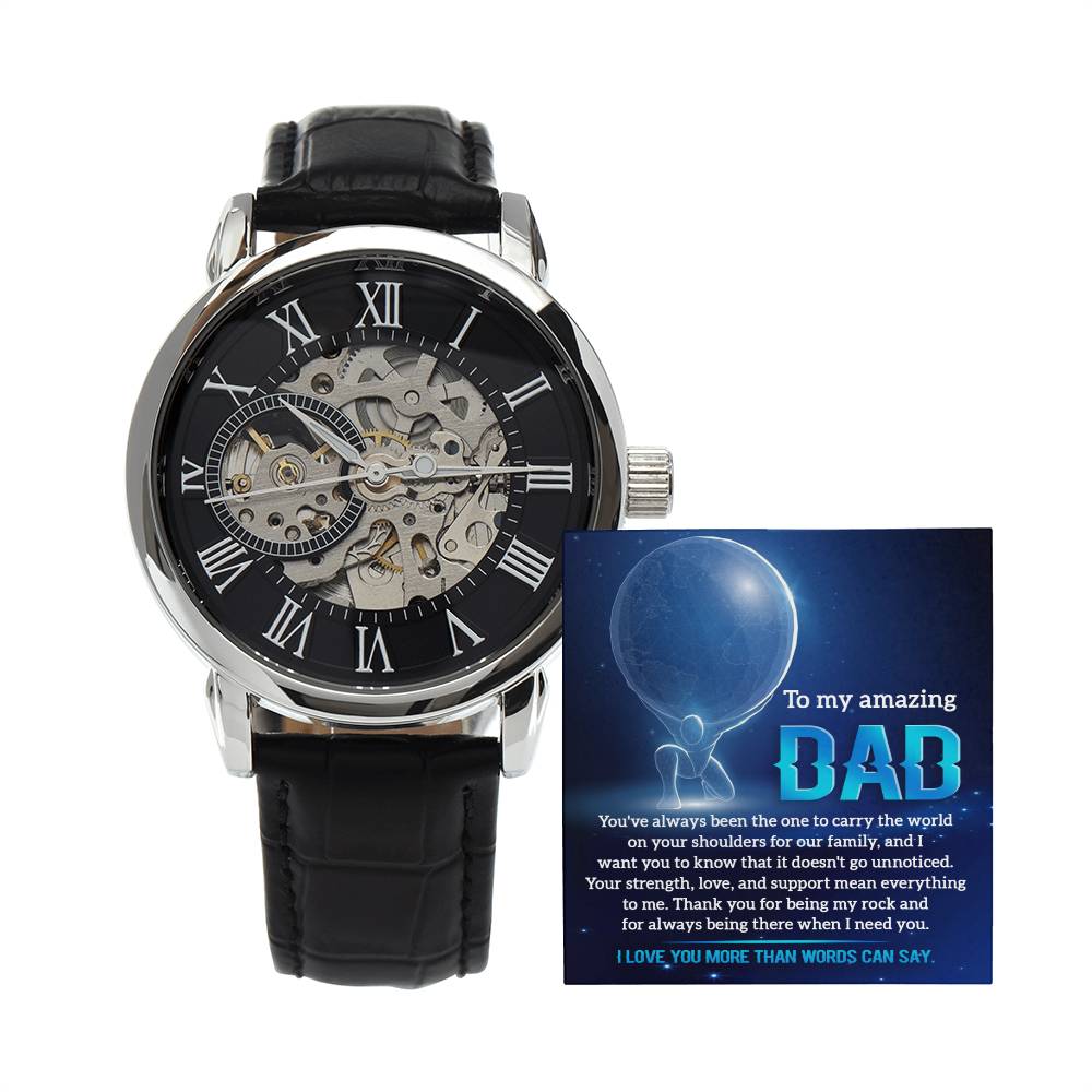 To My Amazing Dad Openwork Watch for Dad
