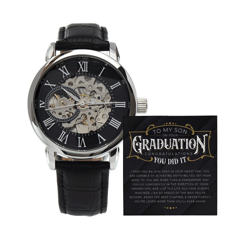To My Son - You Did it | Men's Openwork Watch
