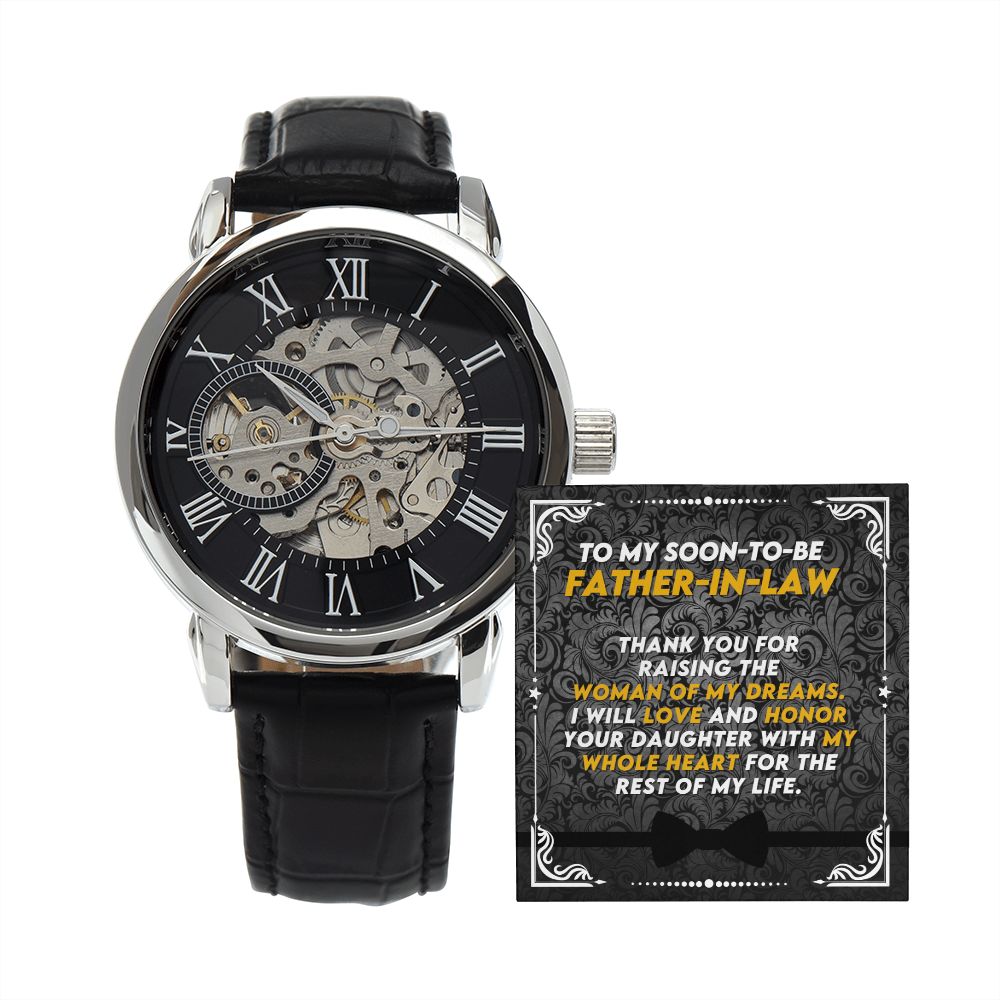 To My Father-in-law, Love and Honor | Men's Openwork Watch