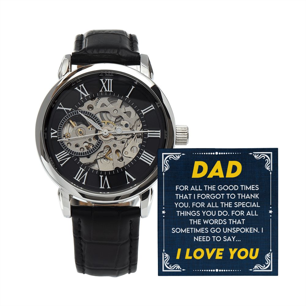 Dad, I Love You | Men's Openwork Watch