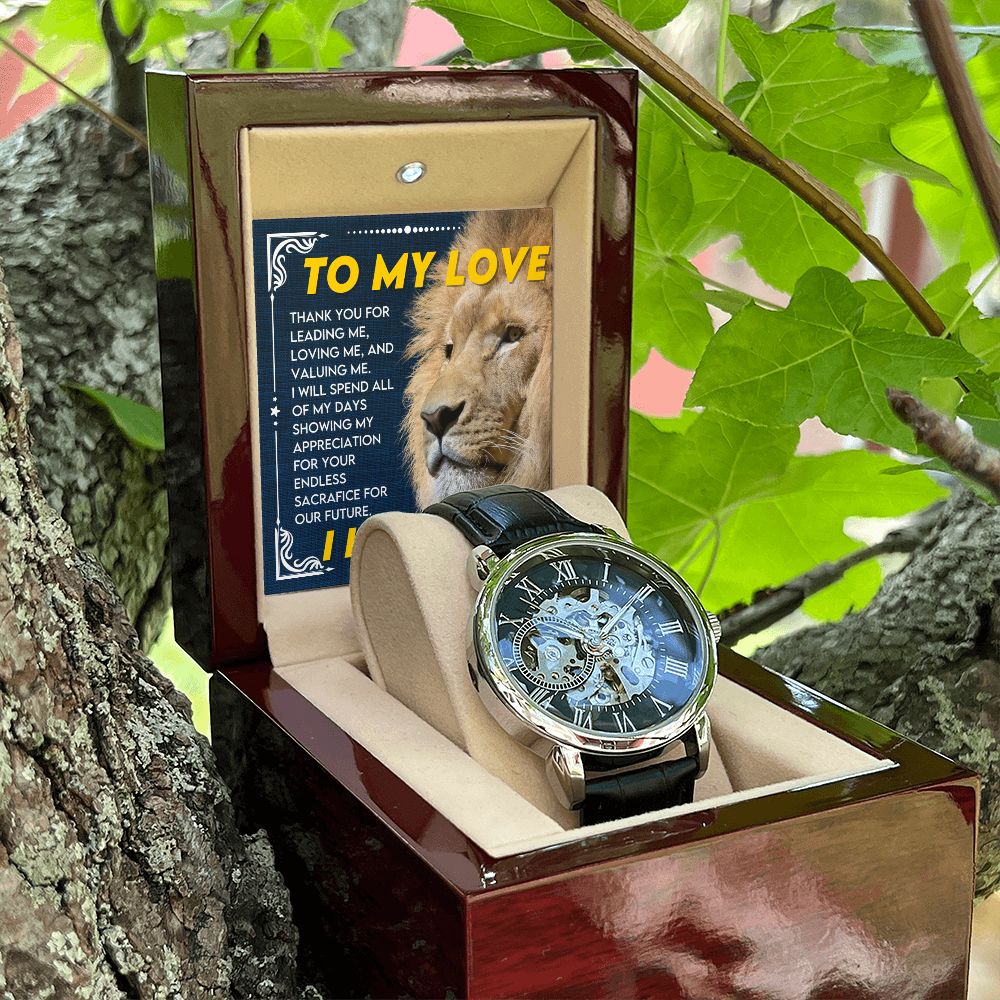 To My Love, I Love You | Men's Openwork Watch