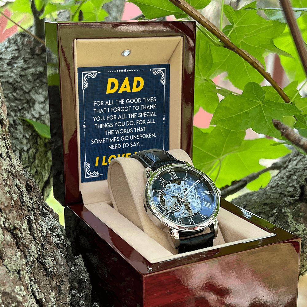 Dad, I Love You | Men's Openwork Watch
