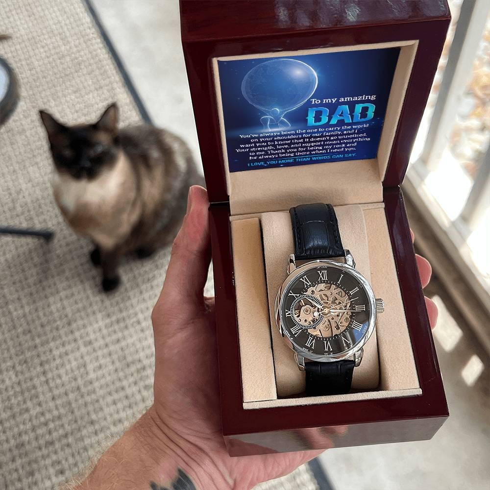 To My Amazing Dad Openwork Watch for Dad
