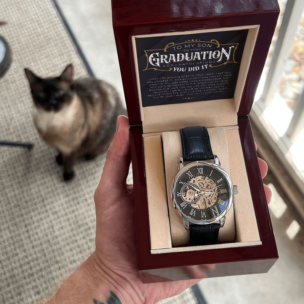 To My Son - You Did it | Men's Openwork Watch