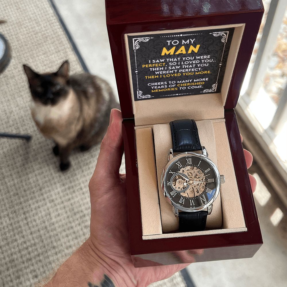 To My Man - Cherish and Memory | Men's Openwork Watch