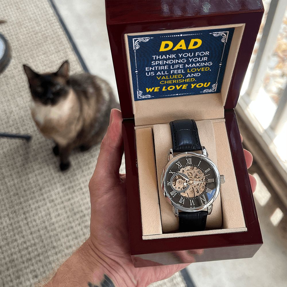 Dad, We Love You | Men's Openwork Watch