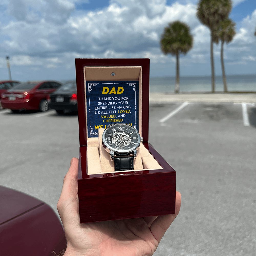 Dad, We Love You | Men's Openwork Watch