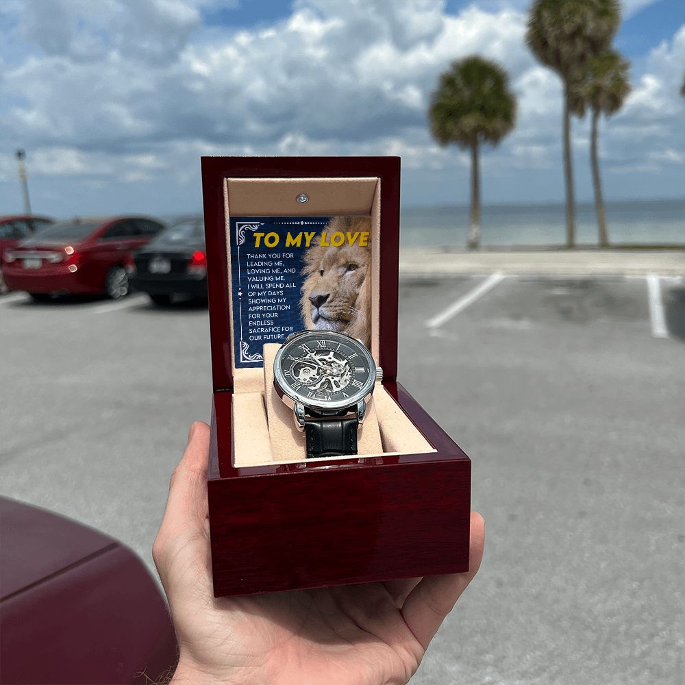 To My Love, I Love You | Men's Openwork Watch