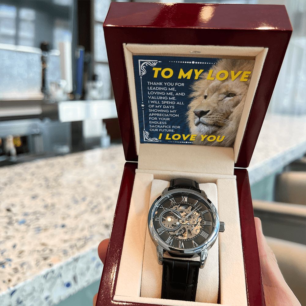 To My Love, I Love You | Men's Openwork Watch