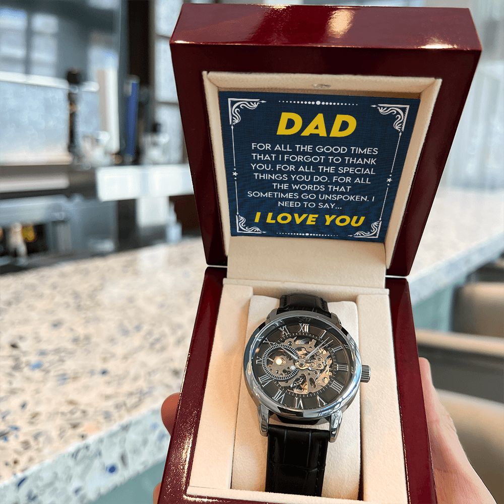 Dad, I Love You | Men's Openwork Watch