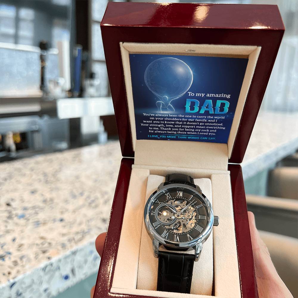 To My Amazing Dad Openwork Watch for Dad