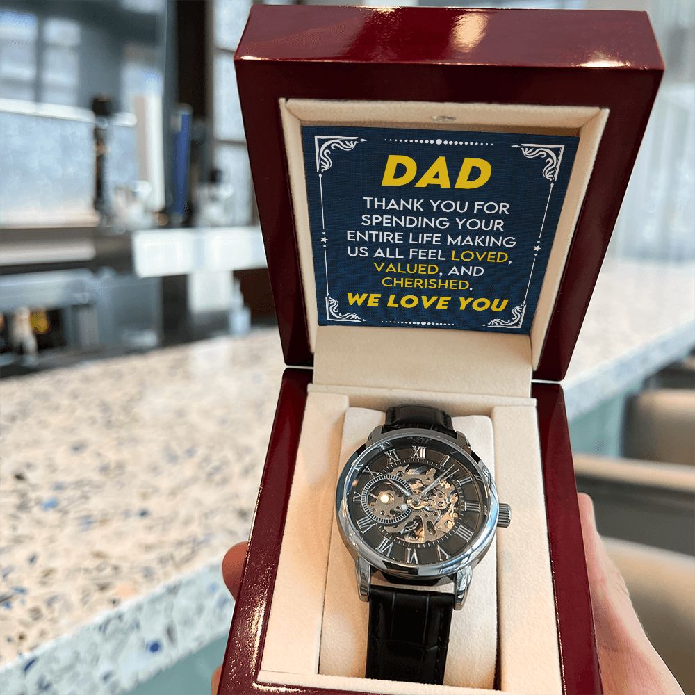 Dad, We Love You | Men's Openwork Watch