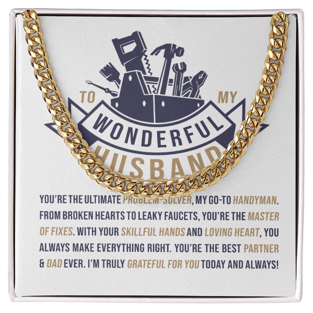 To My wonderful Husband | Cuban Link Chain