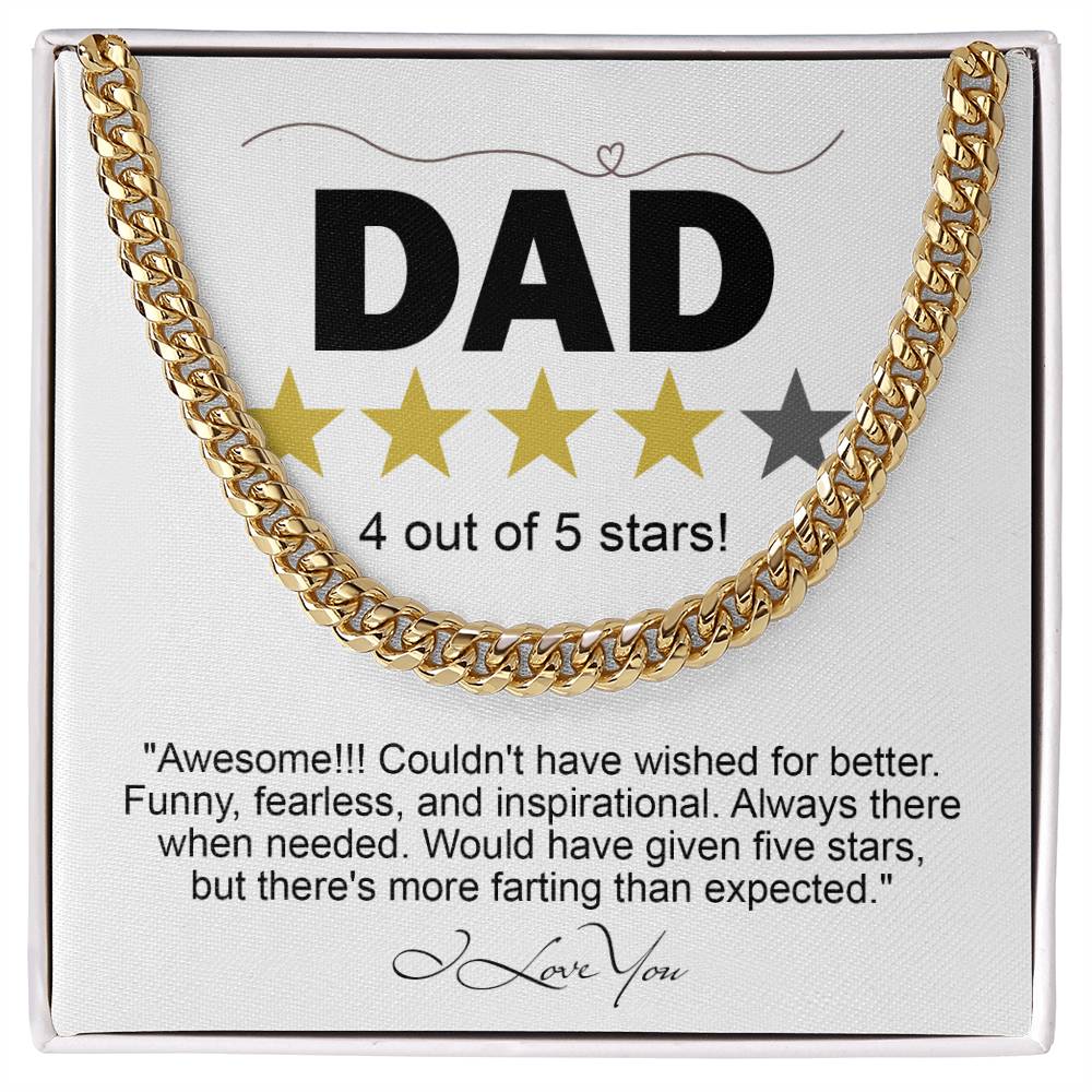 Dad Five Stars Cuban Link Chain