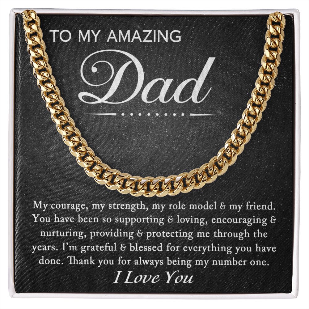 To My Amazing Dad - Grateful and Blessed | Cuban Link Chain