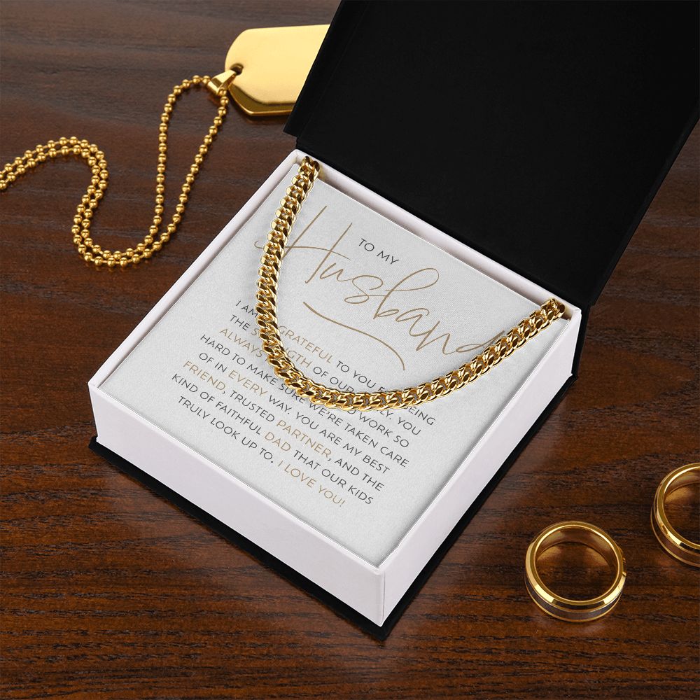 To My Husband, So Grateful | Cuban Link Chain