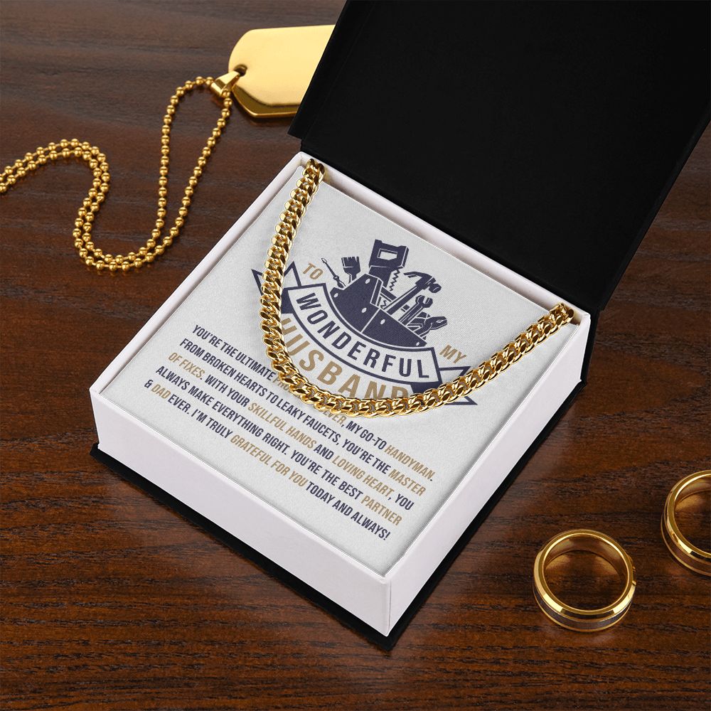 To My wonderful Husband | Cuban Link Chain