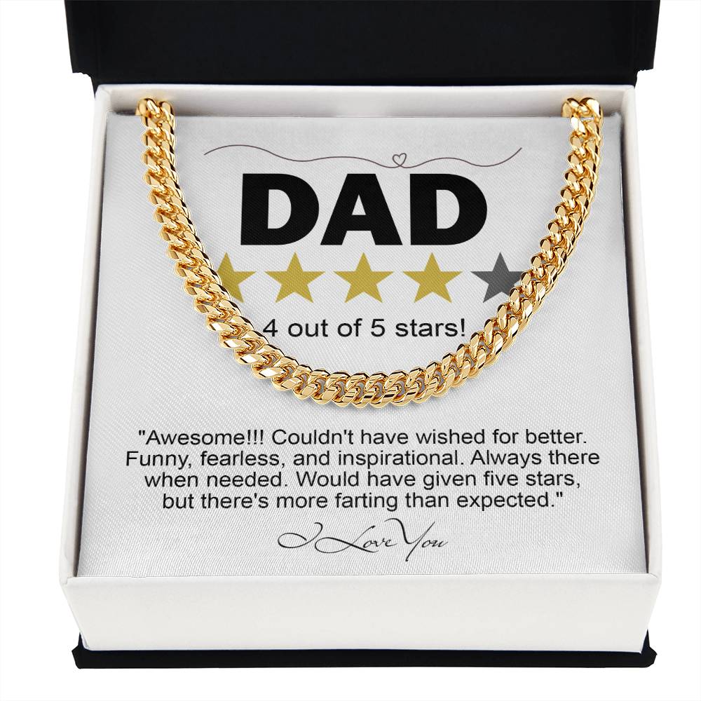 Dad Five Stars Cuban Link Chain