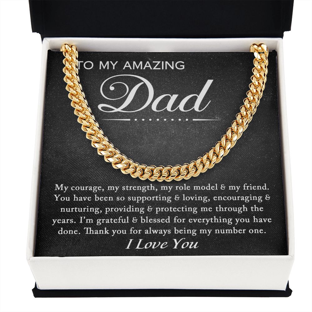 To My Amazing Dad - Grateful and Blessed | Cuban Link Chain