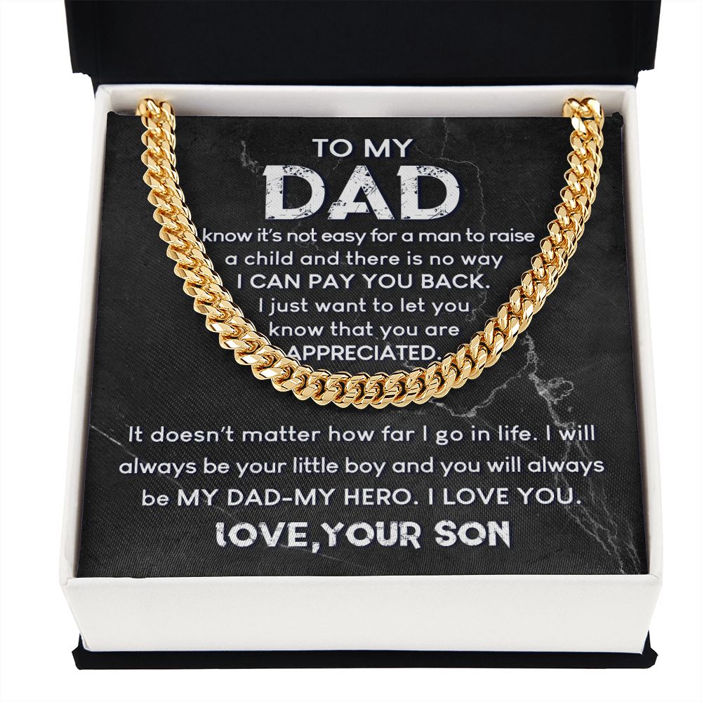 To My Dad - Always My Hero | Cuban Link Chain