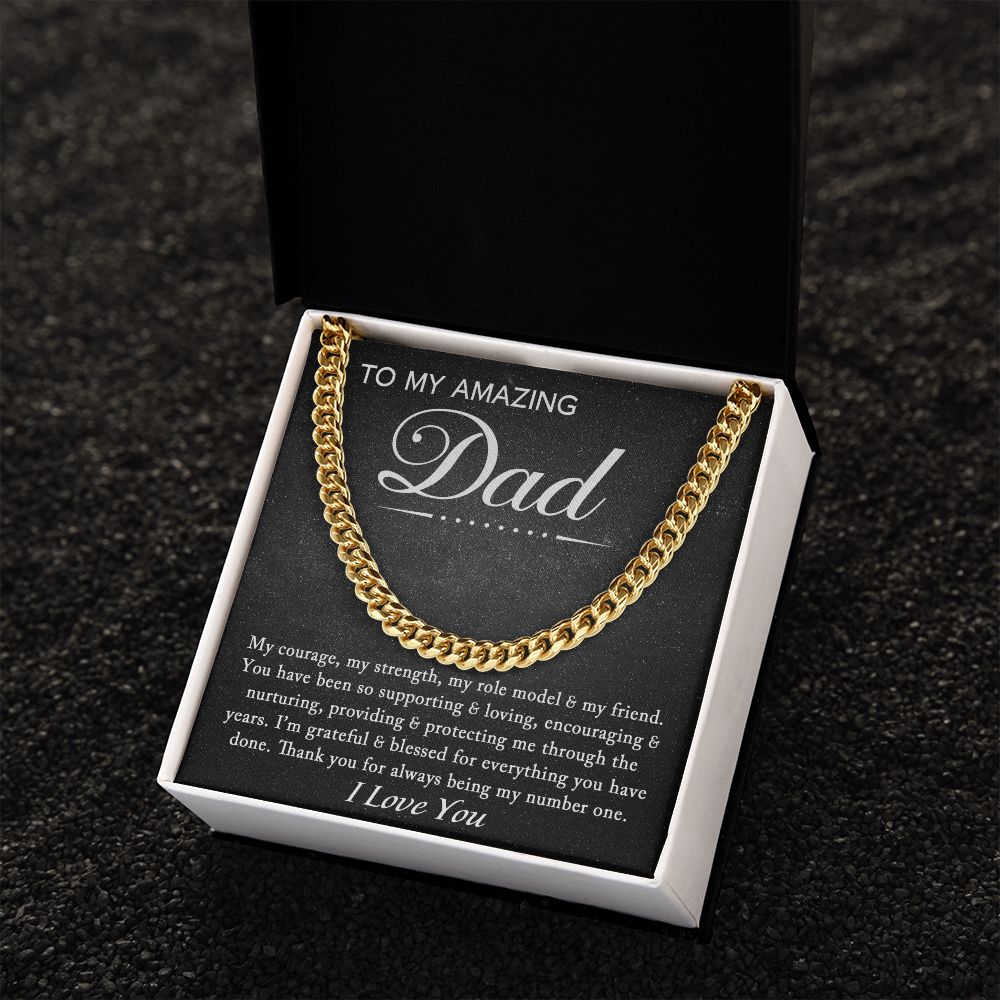 To My Amazing Dad - Grateful and Blessed | Cuban Link Chain