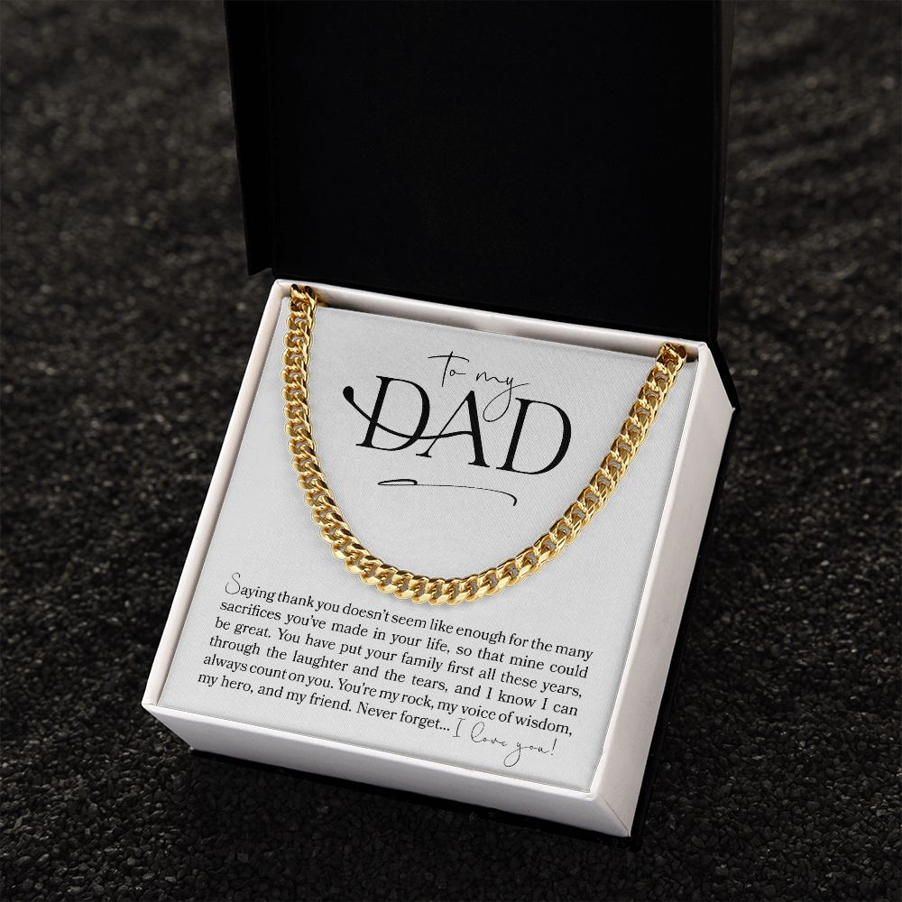 To My Dad, Thank You | Cuban Link Chain