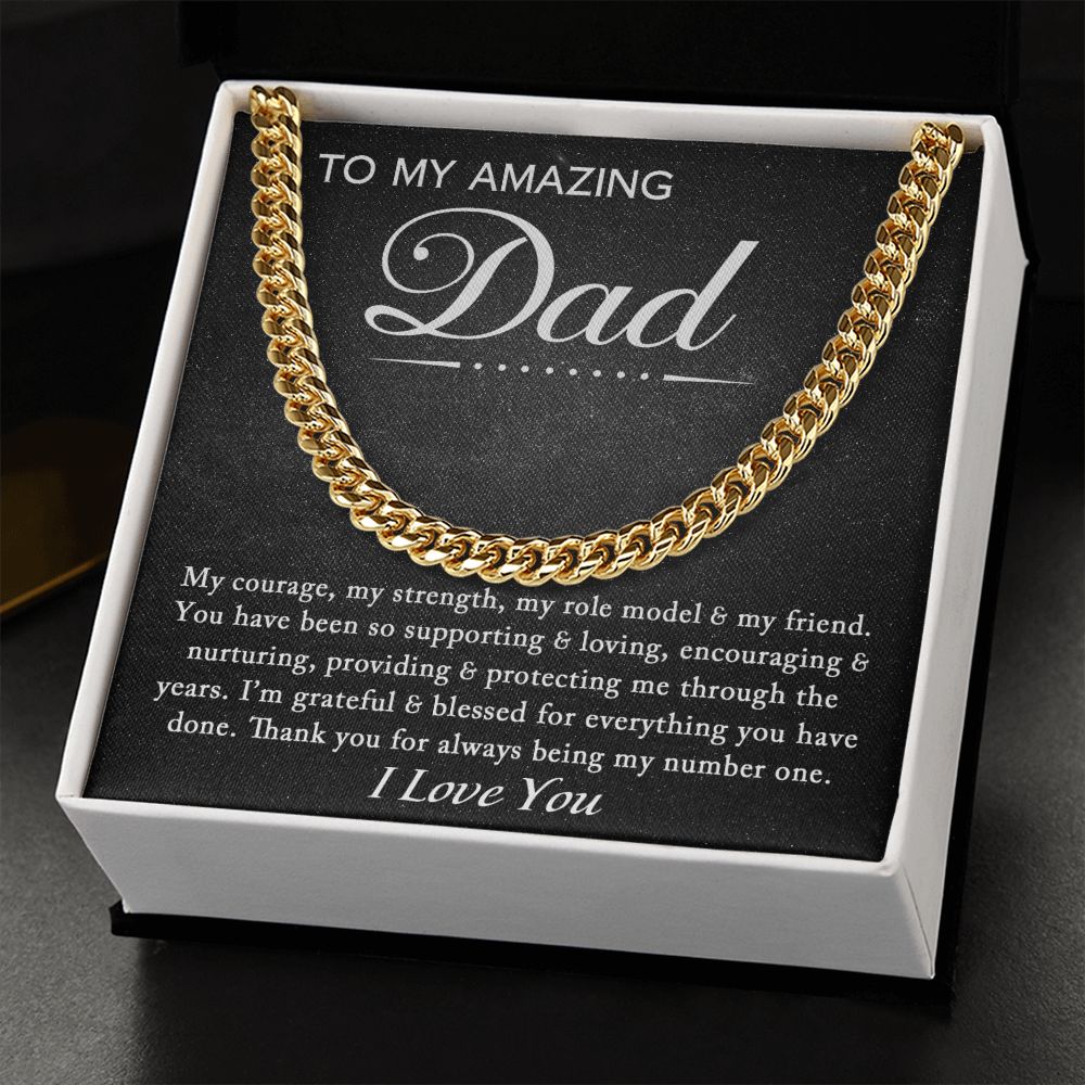 To My Amazing Dad - Grateful and Blessed | Cuban Link Chain