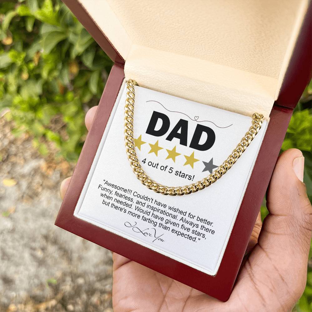 Dad Five Stars Cuban Link Chain