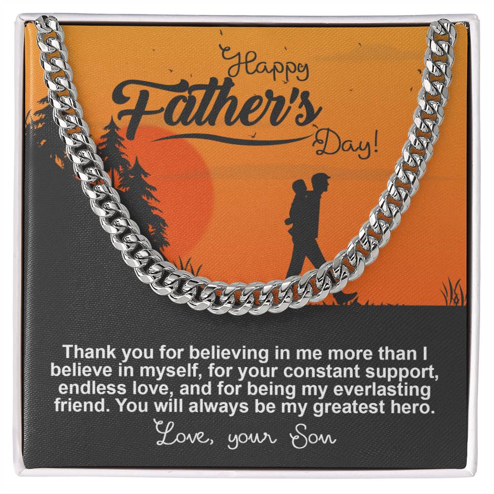 Happy Father's Dad to my My Greatest Hero Cuban Link Chain