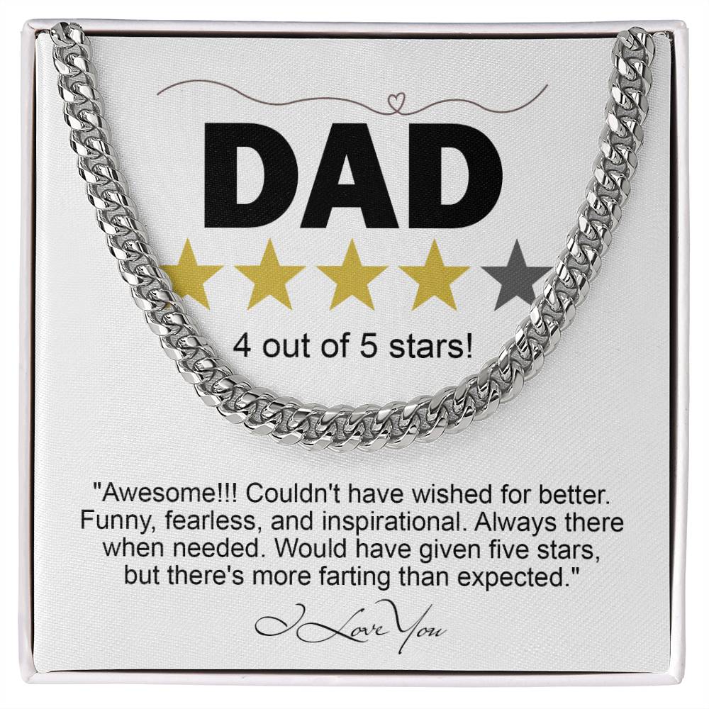 Dad Five Stars Cuban Link Chain