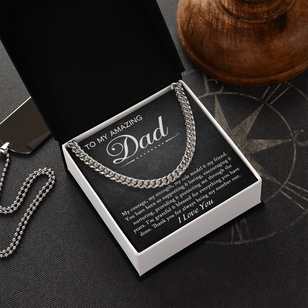 To My Amazing Dad - Grateful and Blessed | Cuban Link Chain