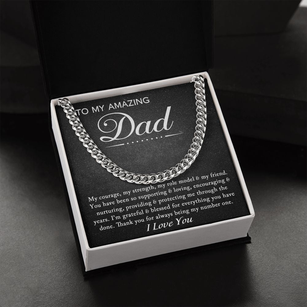 To My Amazing Dad - Grateful and Blessed | Cuban Link Chain