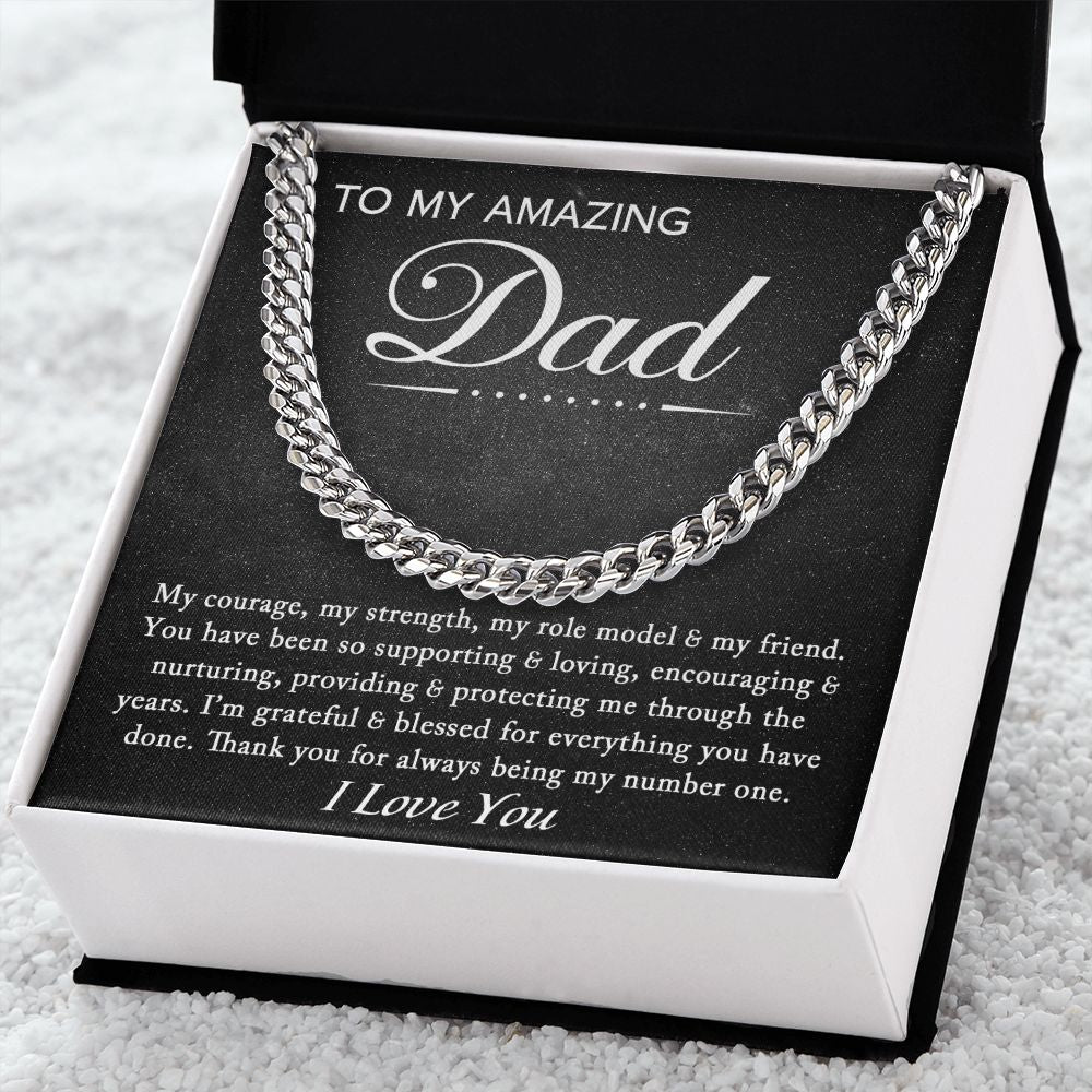 To My Amazing Dad - Grateful and Blessed | Cuban Link Chain