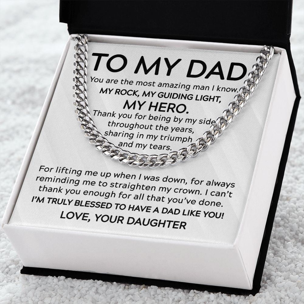 To My Dad - My Rock My Hero | Cuban Link Chain