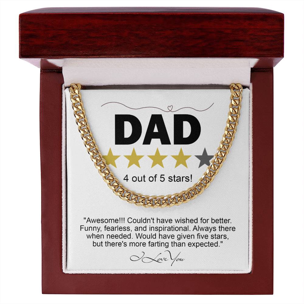 Dad Five Stars Cuban Link Chain