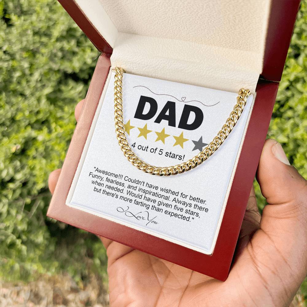 Dad Five Stars Cuban Link Chain
