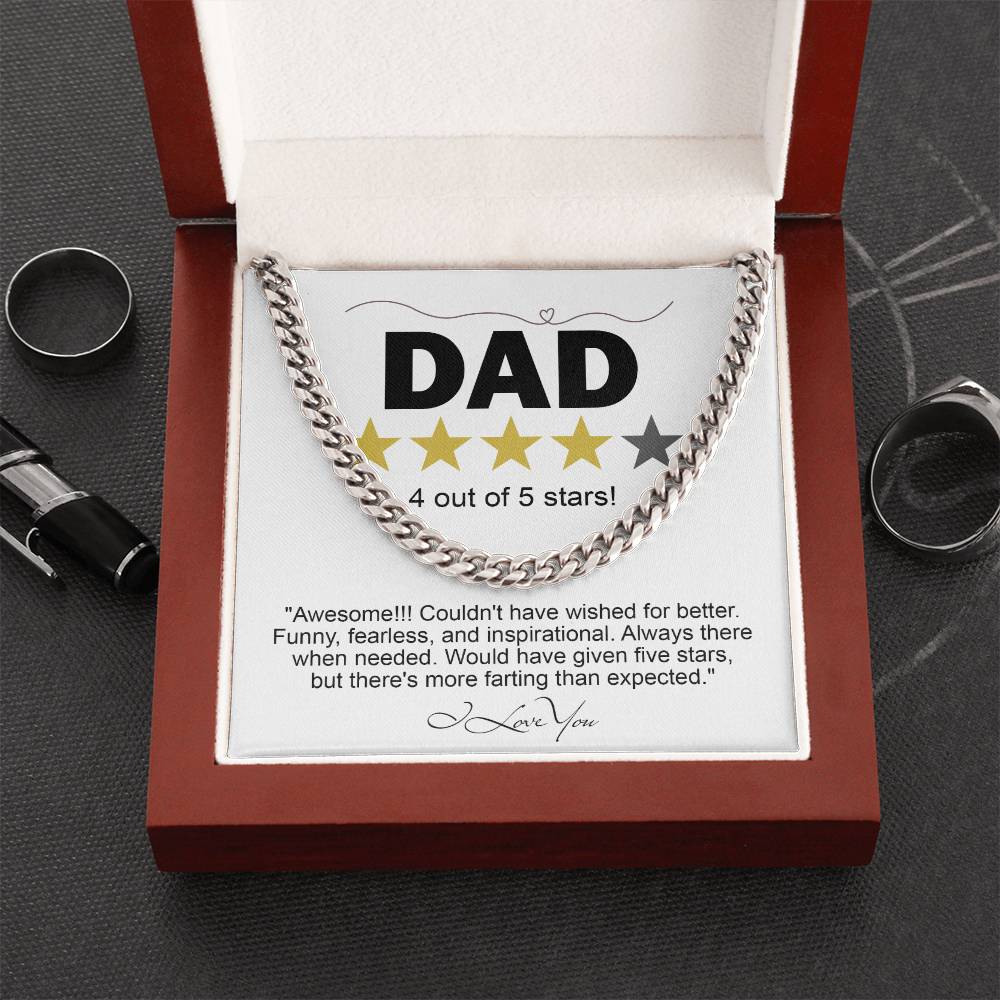 Dad Five Stars Cuban Link Chain