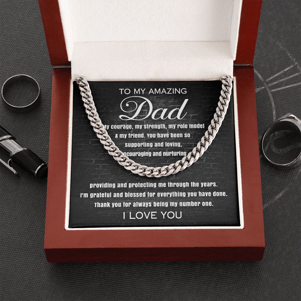 To My Amazing Dad - Grateful for Everything | Cuban Link Chain