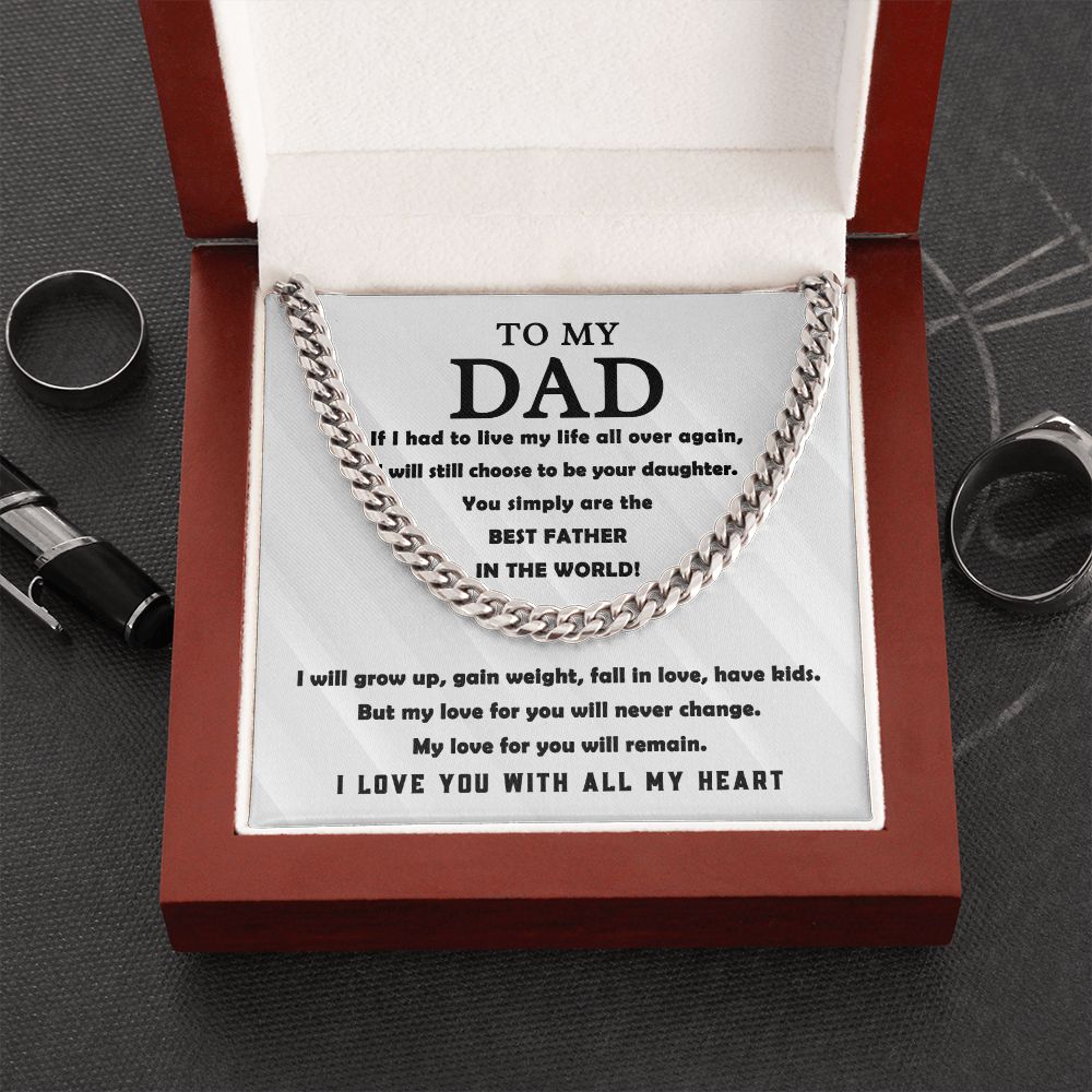 To My Dad - Best Father in the World | Cuban Link Chain