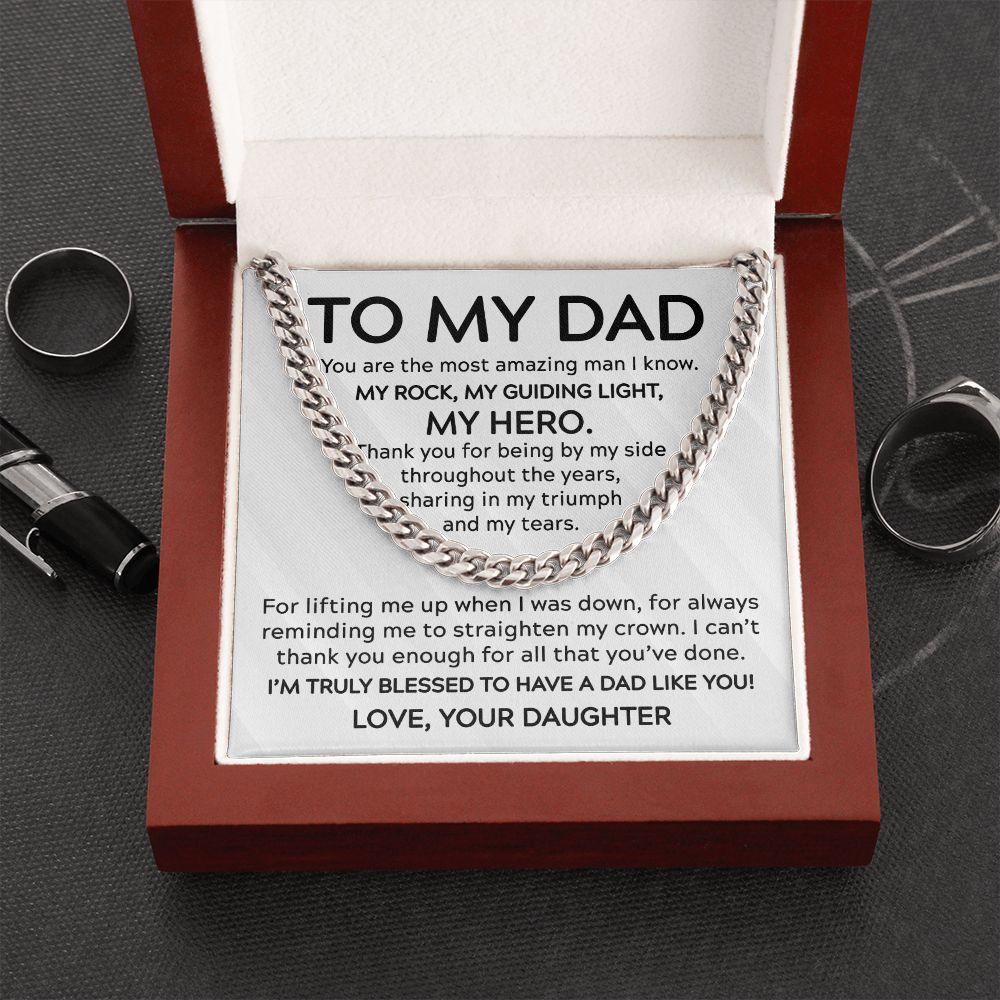 To My Dad - My Rock My Hero | Cuban Link Chain