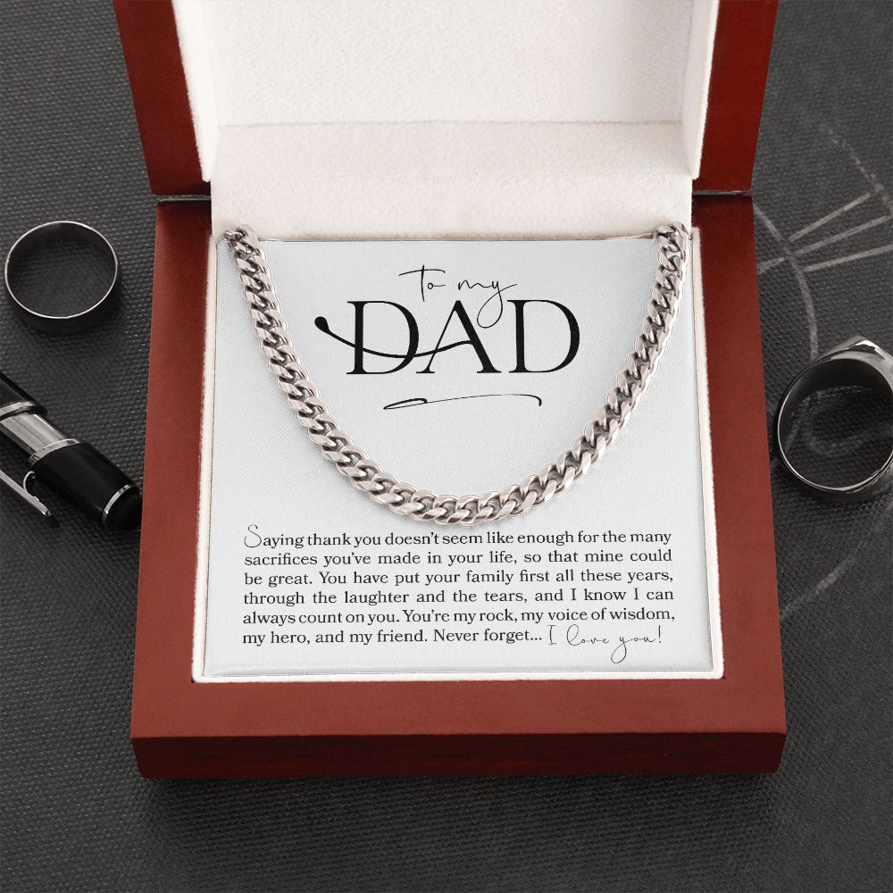 To My Dad, Thank You | Cuban Link Chain