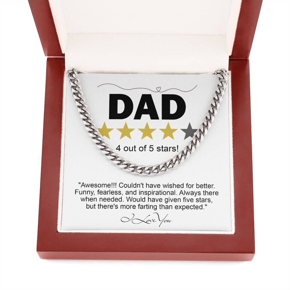 Dad Five Stars Cuban Link Chain