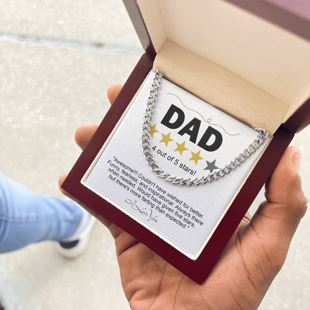Dad Five Stars Cuban Link Chain