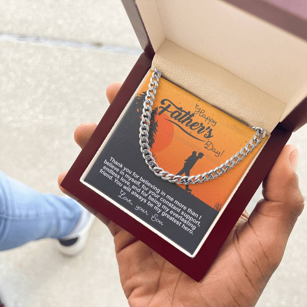 Happy Father's Dad to my My Greatest Hero Cuban Link Chain