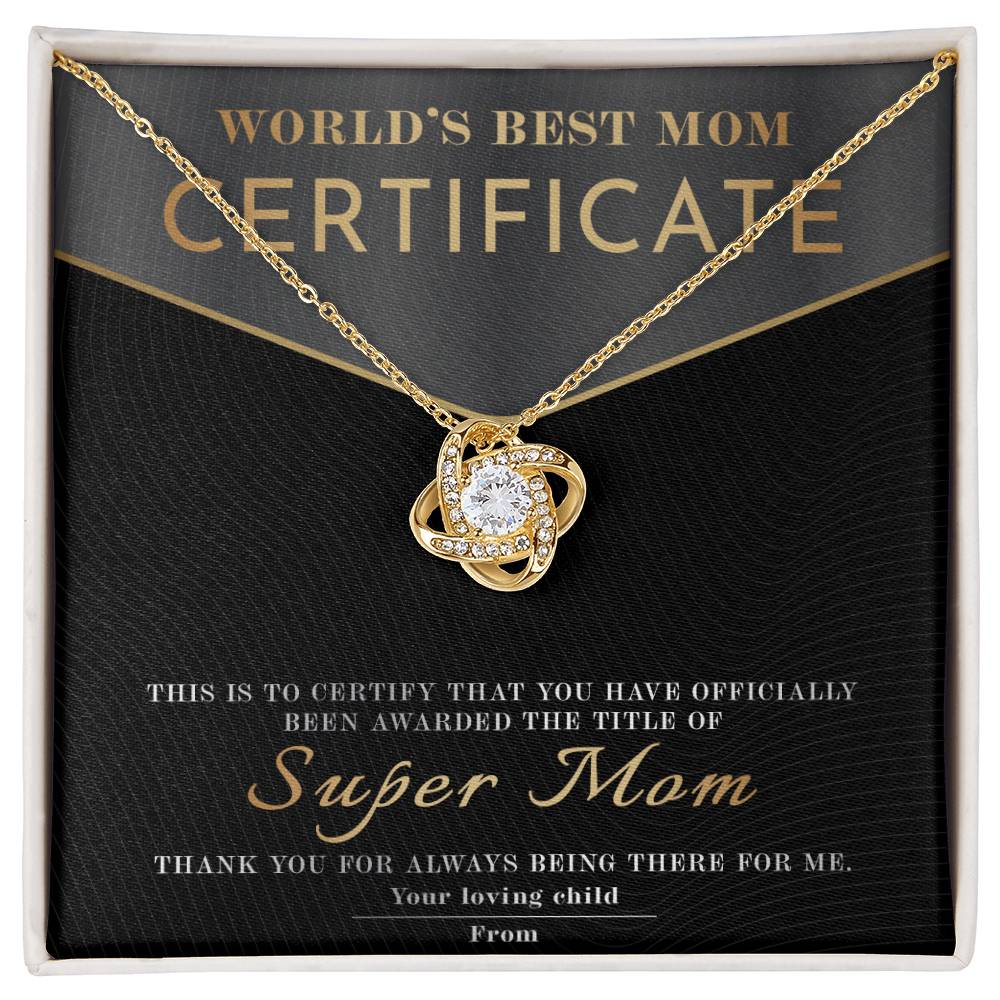 Best Mom Certificate Necklace