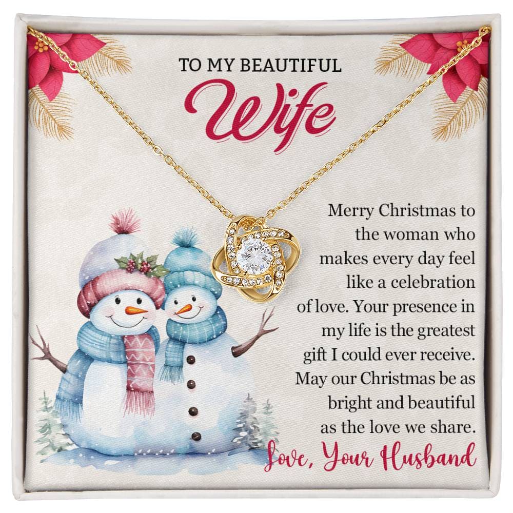 To My Beautiful Wife Christmas Necklace