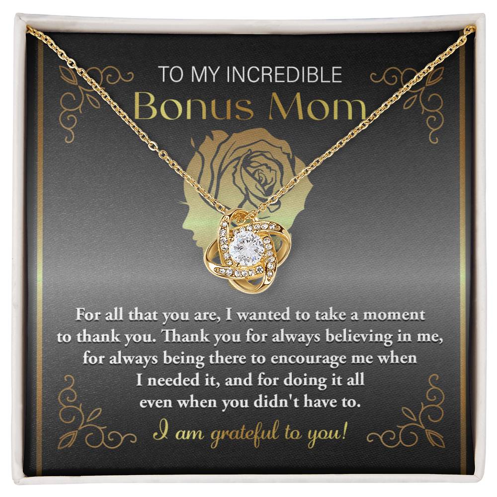 To my bonus Mom, I am grateful Necklace